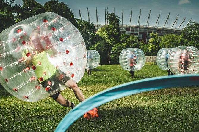#1 Bubble Football games in Warsaw - The 1-hour format: warmup, rules, then a single round-robin
